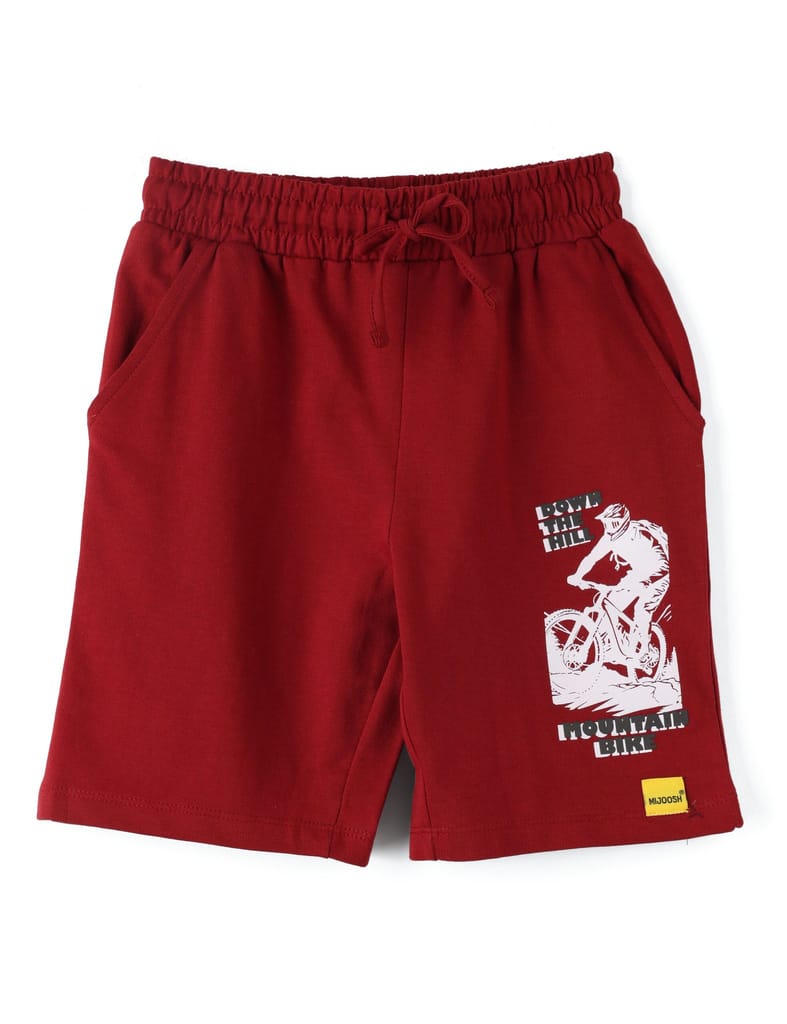 New Kids Boys Shorts Cotton French Terry Winery Red Mountain Bike 2025 at ShopCircuit | ONDC