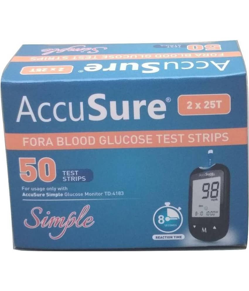 ACCUSURE Simple Blood Glucose Test Strip - 50 Strips