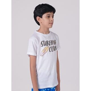 Radprix Boys Typography, Graphic Print Pure Cotton T Shirt (Blue, Pack Of 1)