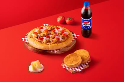 Chicken Tikka (Personal) With Garlic Bread And Pepsi