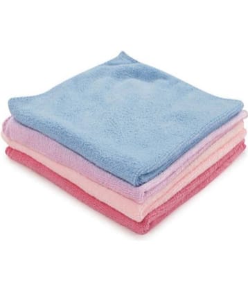 PROGIENCE Multicolor 240 GSM Drying Towel For Automobile ( Pack of 4 )