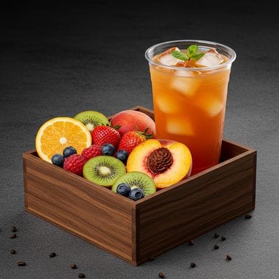 Healthy Fruit Box + Peach Iced Tea