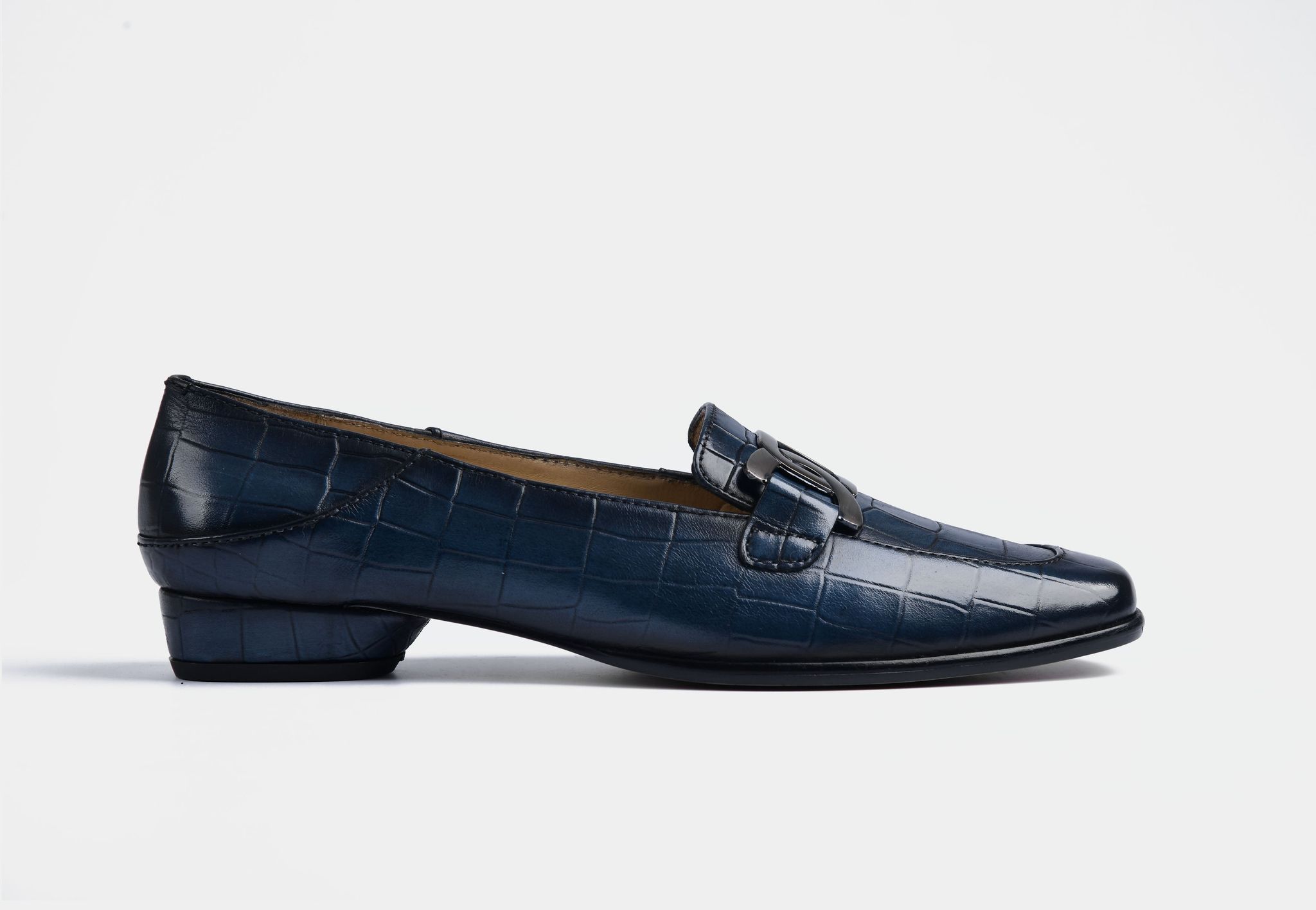 FLOREN BLUE CROC WOMEN LOAFERS-EU 36/UK 3