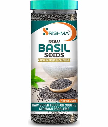 Srishma Raw Basil / Sabja /Tukhmariya seed for Weight loss with Omega 3 , Fiber Basil Seeds (200 g)