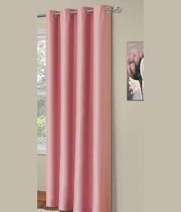 N2C Home Solid Semi-Transparent Eyelet Curtain 9 ft ( Pack of 1 ) - Pink