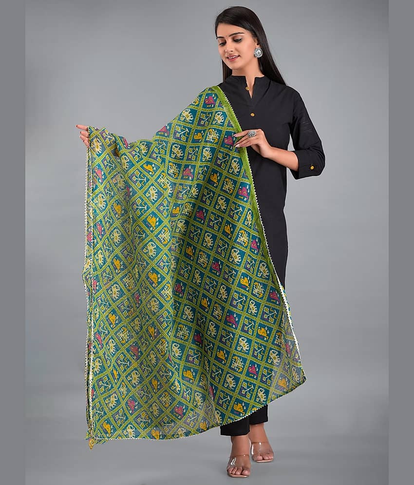 Apratim - Green Cotton Women's Dupatta - ( Pack of 1 )