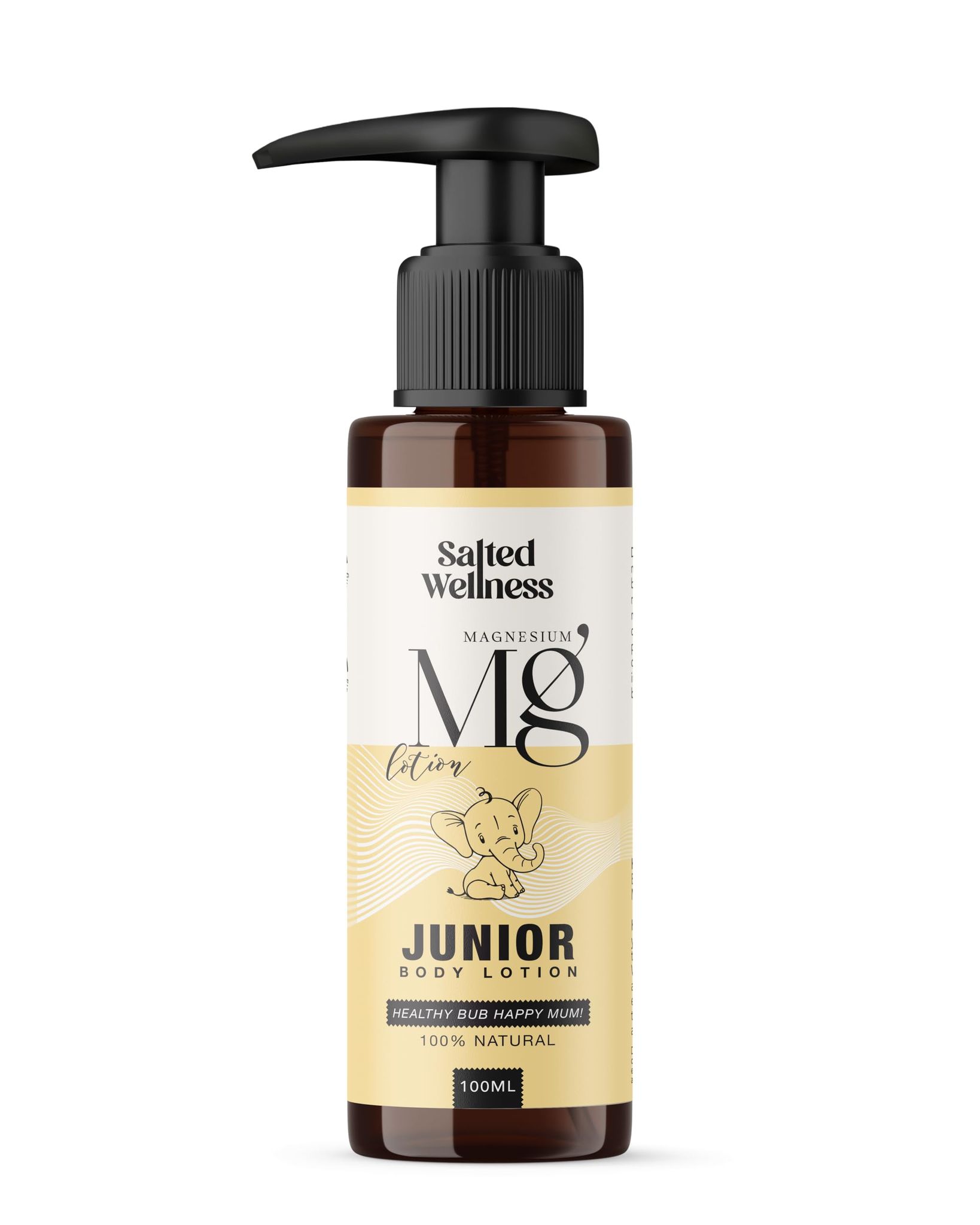 30% Magnesium Junior Body Lotion | 100% Natural Magnesium Chloride for Kids — Muscle Relaxation, Bone Development & Healthy Skin | Gentle Formula | 100ml | Salted Wellness by Thrpy & Thrpy