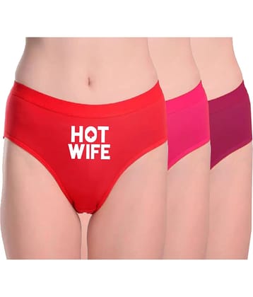 DOOZIE LOVEPLUS Pack of 3 Poly Cotton Printed Women's Hipster ( Multicolor )