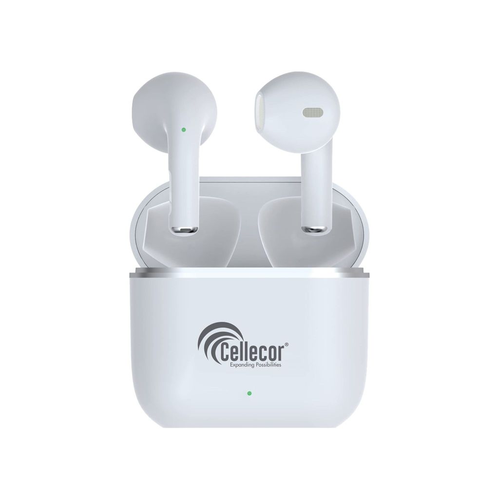CELLECOR BroPods CB01+ Waterproof Earbuds with 25 Hours Playtime, Automatic Pairing, ENC Bluetooth Headset ( White)