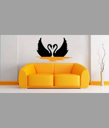 Asmi Collection Two Romantic Loving Swan Wall Sticker ( 55 x 82 cms )