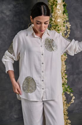 White Leaf Coord Set-S
