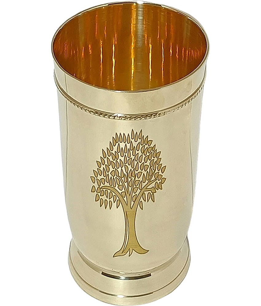 A & H ENTERPRISES - Heavy Water Brass Glasses 250 ml ( Pack of 1 )