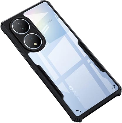 PLUGTECH Slim Shockproof Case | Matte Black Soft | Drop Protection | Precise Cutouts | Premium Mobile Cover for Vivo T2 5G, Vivo Y100 5G