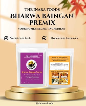 The Inara Foods Bharwa Baingan Premix Stuffed Eggplant Masala Savory Mix 100g Pack