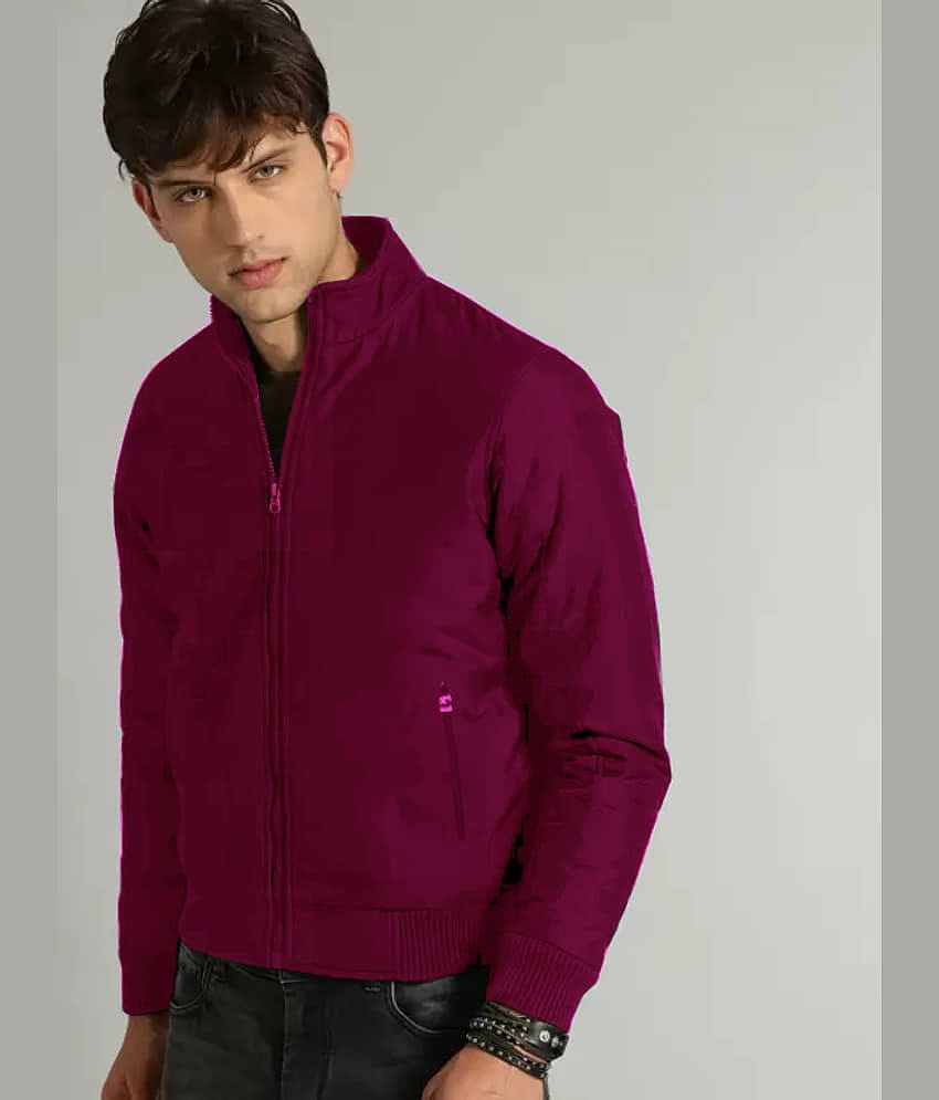 CAT BUNNY Polyester Men's Quilted & Bomber Jacket - Maroon ( Pack of 1 )