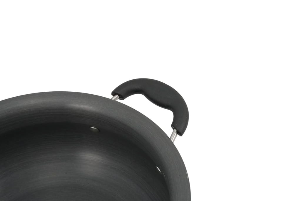 NIDHI HARD ANODISED HANDI WITH SS LID I 1.5 LTR I 3MM THICKNESS (Non-toxic, Non reactive/black)