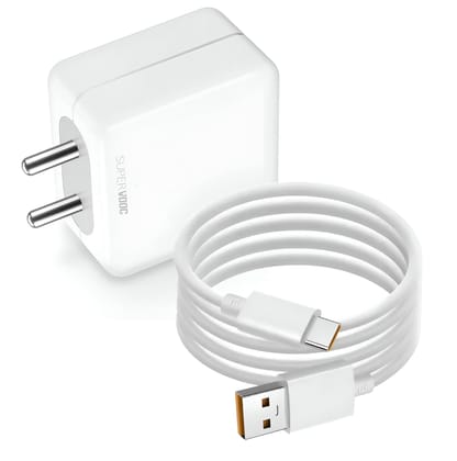 Xykos 80W Supervooc/Superdart USB A Super Fast Adapter with 1M Cable for Narzo 70 Turbo/13/13 Pro Plus/12 Pro+/12Pro/10 Pro+/9 Pro/8/7/Narzo 60 Pro/50 Pro/30/20/C25/Xt/Xt 730G/ 65watt Support, White Xykos 80W Supervooc/Superdart USB A Super Fast Adapter 