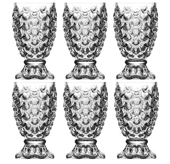 Crystal Clear Pineapple Shaped Juice Glasses | 180 ML | Creative Drinking Glass Suitable for Cocktail, Mocktail, Juice, Falooda, Soda, Mojito |