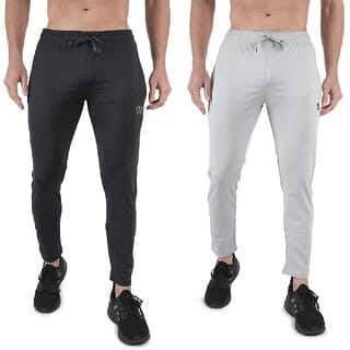 Kwings Mens Lower Combo Pack (Pack of 2) Lycra blend Plain sports wear Bottoms