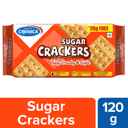 Cremica Sugar Cracker - Tasty, Crunchy & Light Biscuits, 120 g