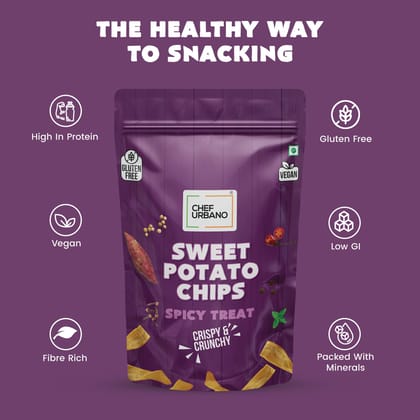 Chef Urbano Chips Sweet Potato Spicy Treat Pouch 80 Gms (MRP: Rs. 149/-)