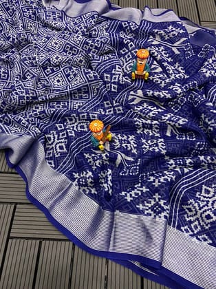 soft chiffon saree with beautiful bandhini print and zari border.