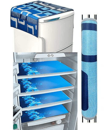 Exopick PVC Multicolor 3 Fridge Mats+1 Fridge Handle Cover + 1 Fridge Top Cover (Size - 36 X 24 In)