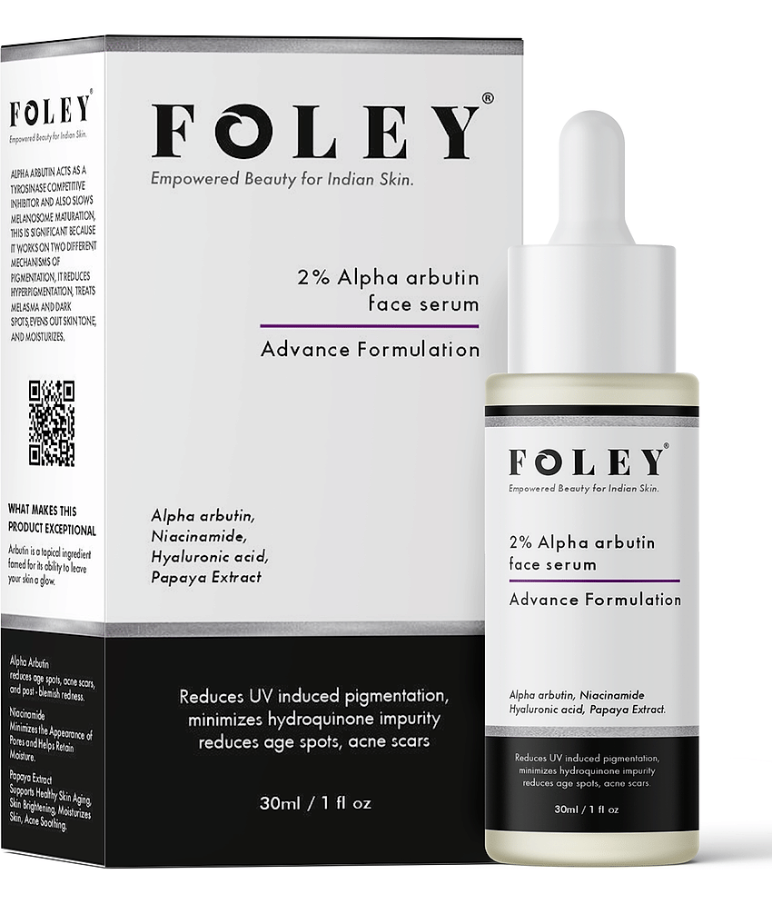 FOLEY 2% Alpha Arbutin Face Serum for UV induced pigmentation , Reduce age spots and acne scars