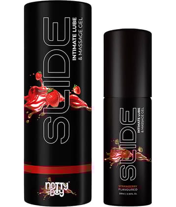 NottyBoy Slide Strawberry Flavoured Water Based Lube and Message Gel - 100ml