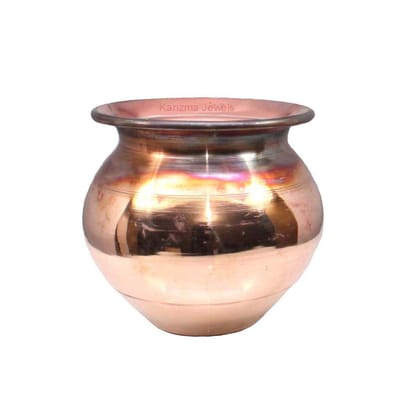 Pure Copper Vessel Tamba Lota Pooja kalash Item with Lid-Set of 2