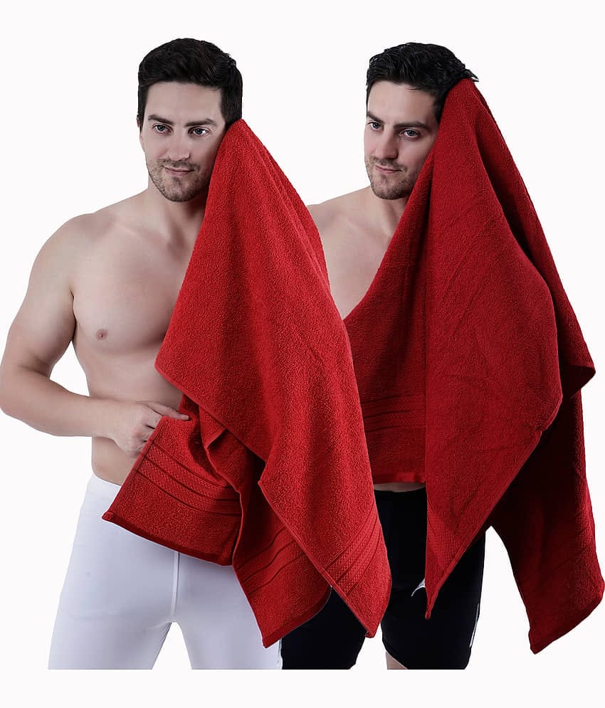 Dollar Cotton Solid 500 -GSM Bath Towel ( Pack of 2 ) - Multicolor