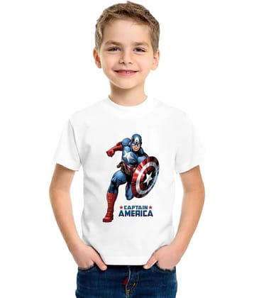 PrintMall Pack of 1 Boys Cotton Blend T-Shirt ( White )