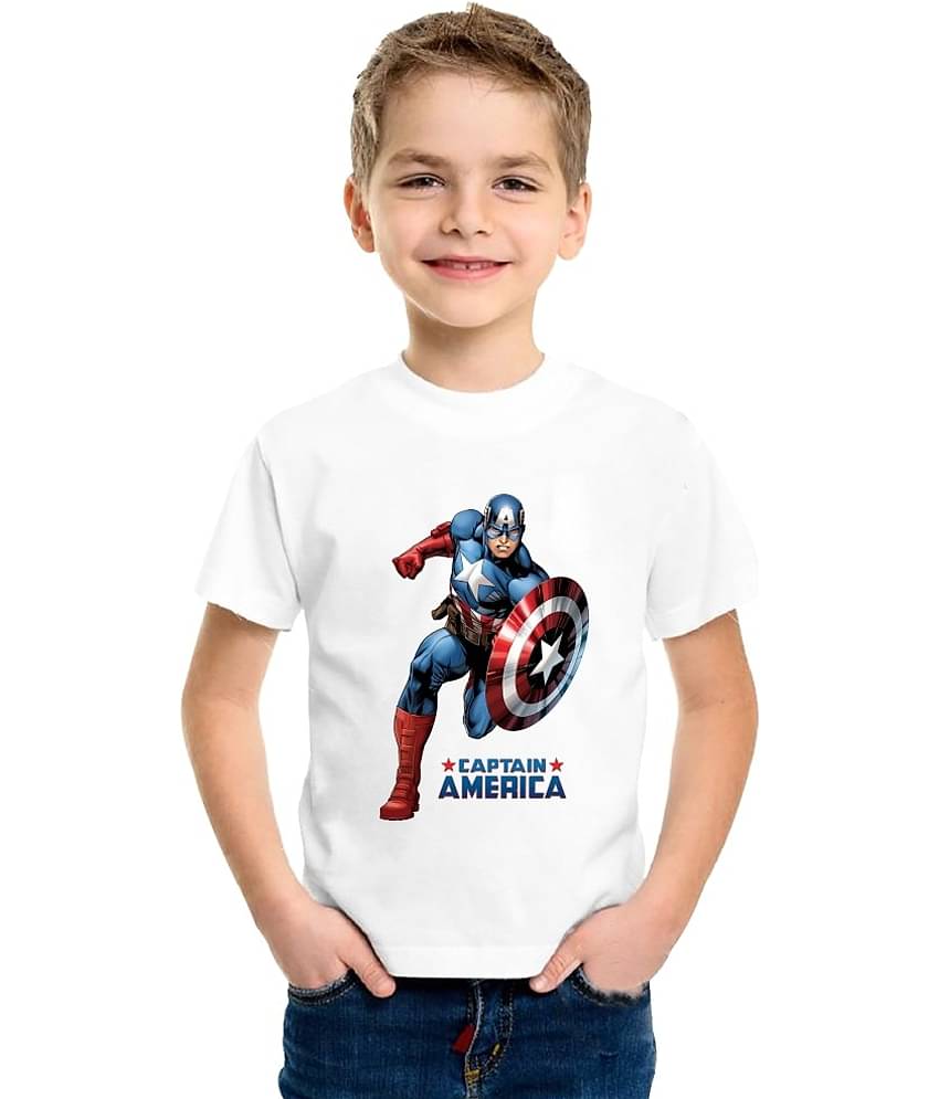 PrintMall Pack of 1 Boys Cotton Blend T-Shirt ( White )