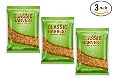 Classic Harvest Yellow Mustard Seeds/Peeli Sarso/Whole Mustard Yellow 1200g (Pack Of 3, 400g Each)