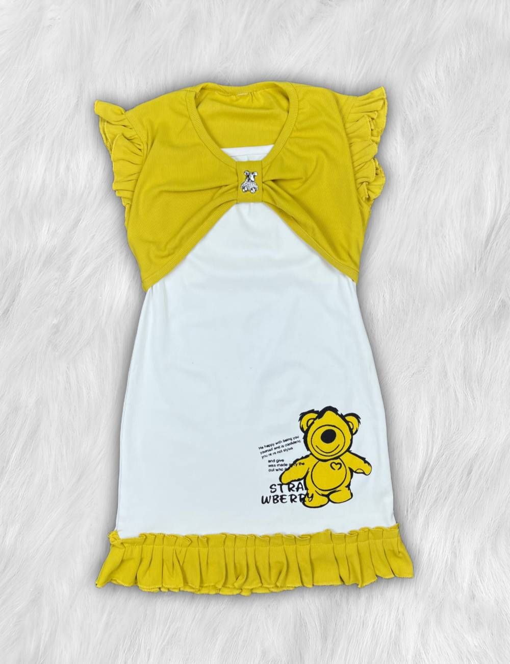 Girls Casual One-piece [GT-7785] (4-12 Years)-4-5Y (Size - 24) / Imported / Yellow