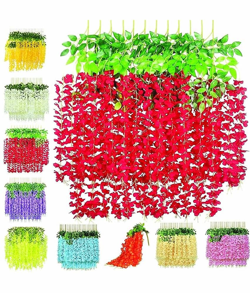 RealPBR - Red Wild Artificial Flower ( Pack of 6 )