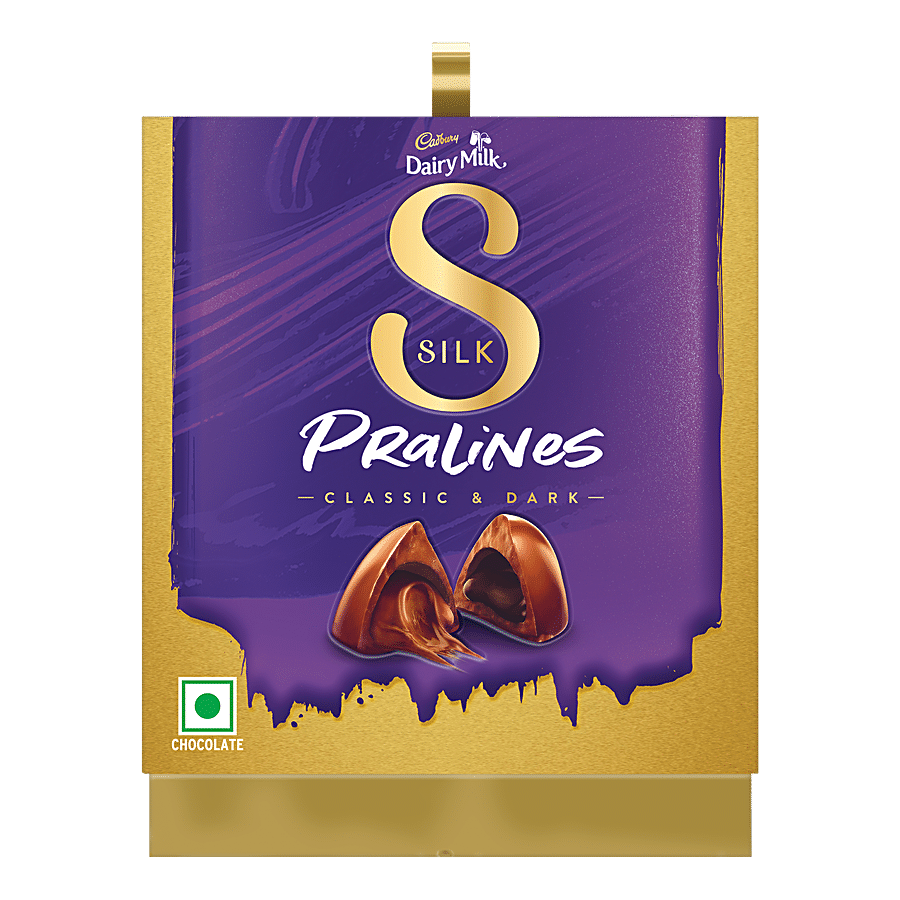 Cadbury Dairy Milk Silk Pralines Classic & Dark Chocolate Gift Pack, 176 g (16 pcs x 11 g each)