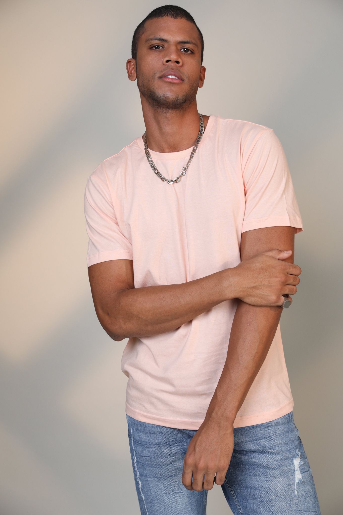 Peach- Short sleeve t-shirt-XS