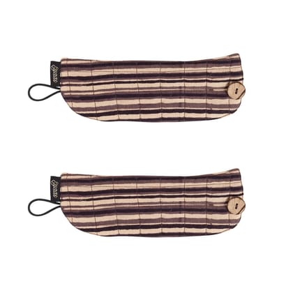 Ajrakh Mug Warmer Set of 2 Black and Beige 8 x 3