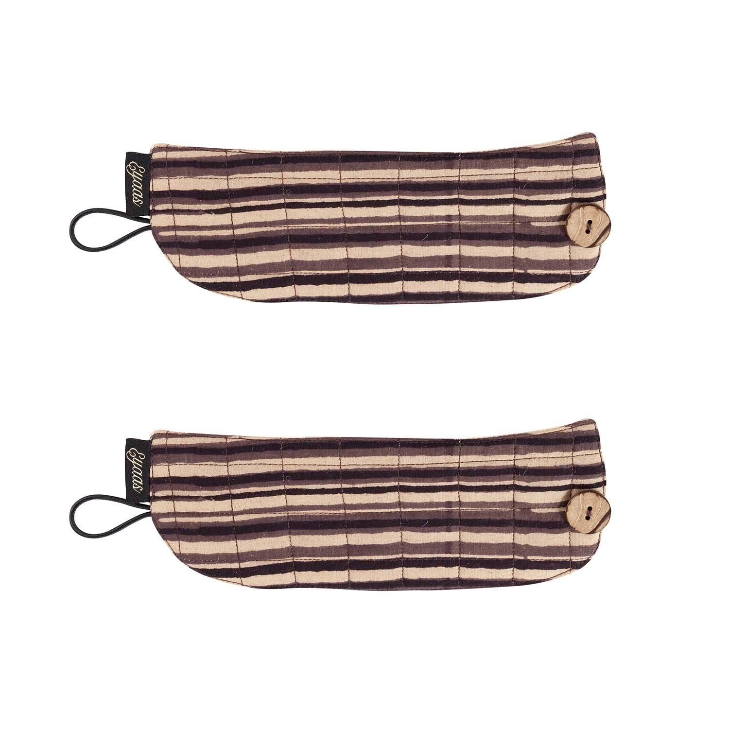 Ajrakh Mug Warmer Set of 2 Black and Beige 8 x 3