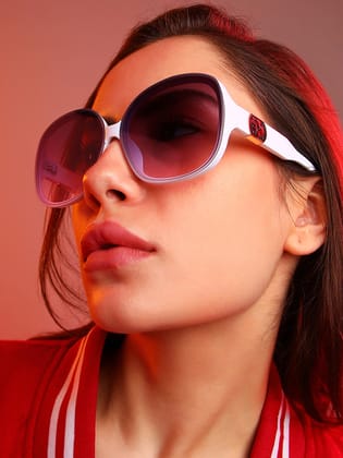 Gradient Butterfly Sunglasses - White-Sunglass