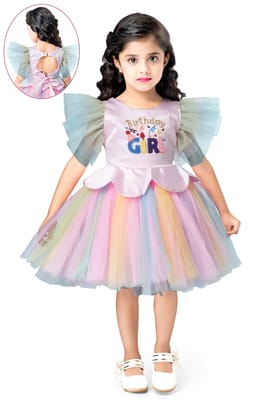 Happy Birthday Frock-6-7Y / Pink