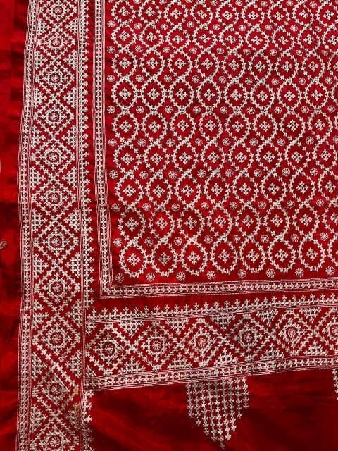 Blended Gujrati Silk Stitch Red