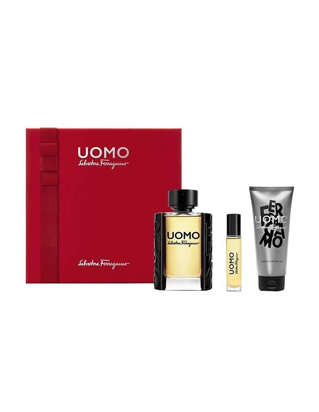Salvatore Ferragomo Uomo Gift Set Edt 100Ml + Mini Edt 10Ml + Body Wash 100Ml