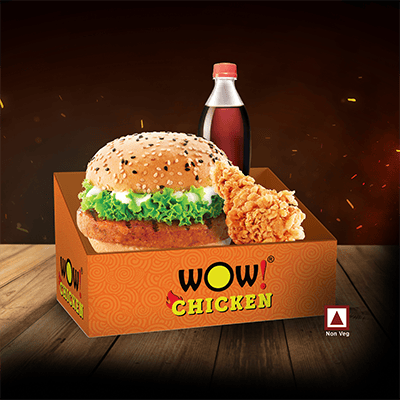 1pc Tandoori Chk Grilled Burger+ 1pc Fried Chk+One 250ml Soft Drinks