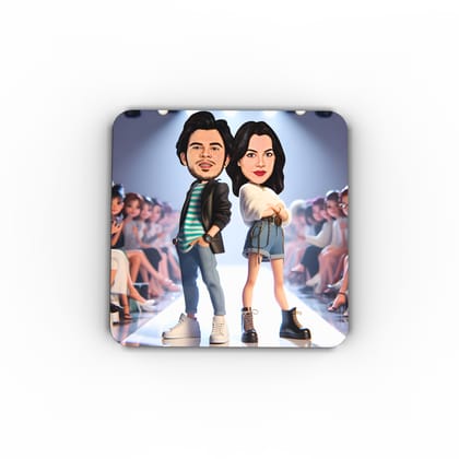 Avatar Studio Personalized Caricature Photo Fridge Magnet Unique Gift for Friends Brothers Sisters Customized Refrigerator Magnet for Gifting to Loved Ones (Fashion Forward)-4 X 4 INCHES