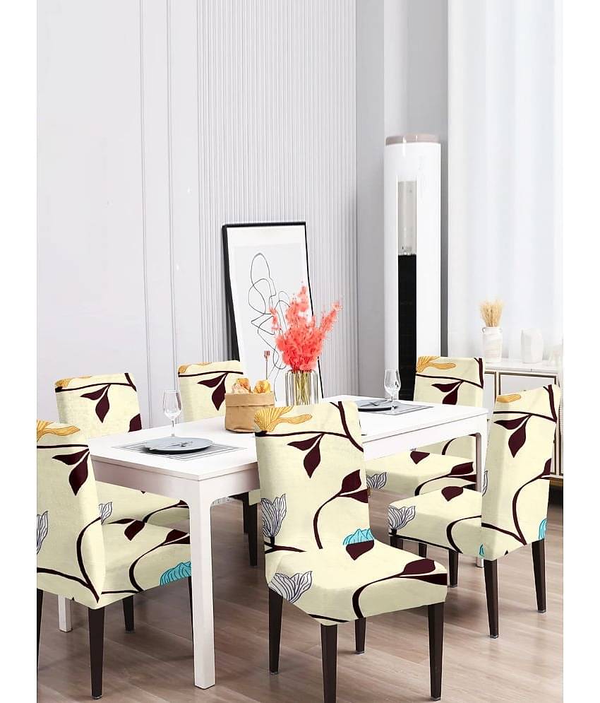 Cortina 6 Seater Polyester Chair Cover ( Pack of 6 )