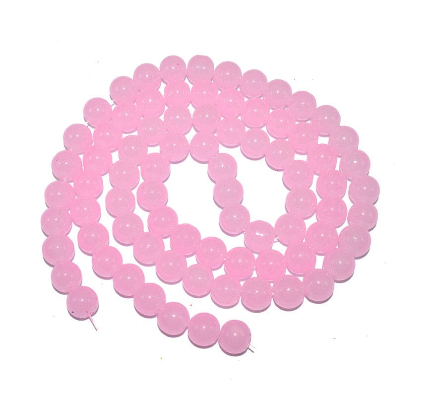 Light Pink Round Painted Glass Beads For Jewelry Making , (10 MM) ,BWGB-230-1 String in 80 Pieces / 10 MM
