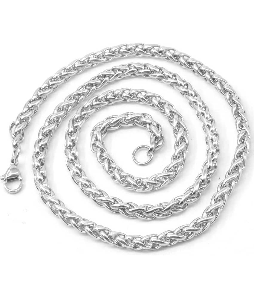 Green Spritual Rhodium Plated Chain ( Set of 1 )