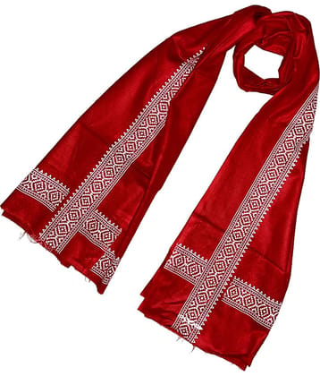 Mk weaves Red Cotton Men's Scarves ( Pack of 1 )